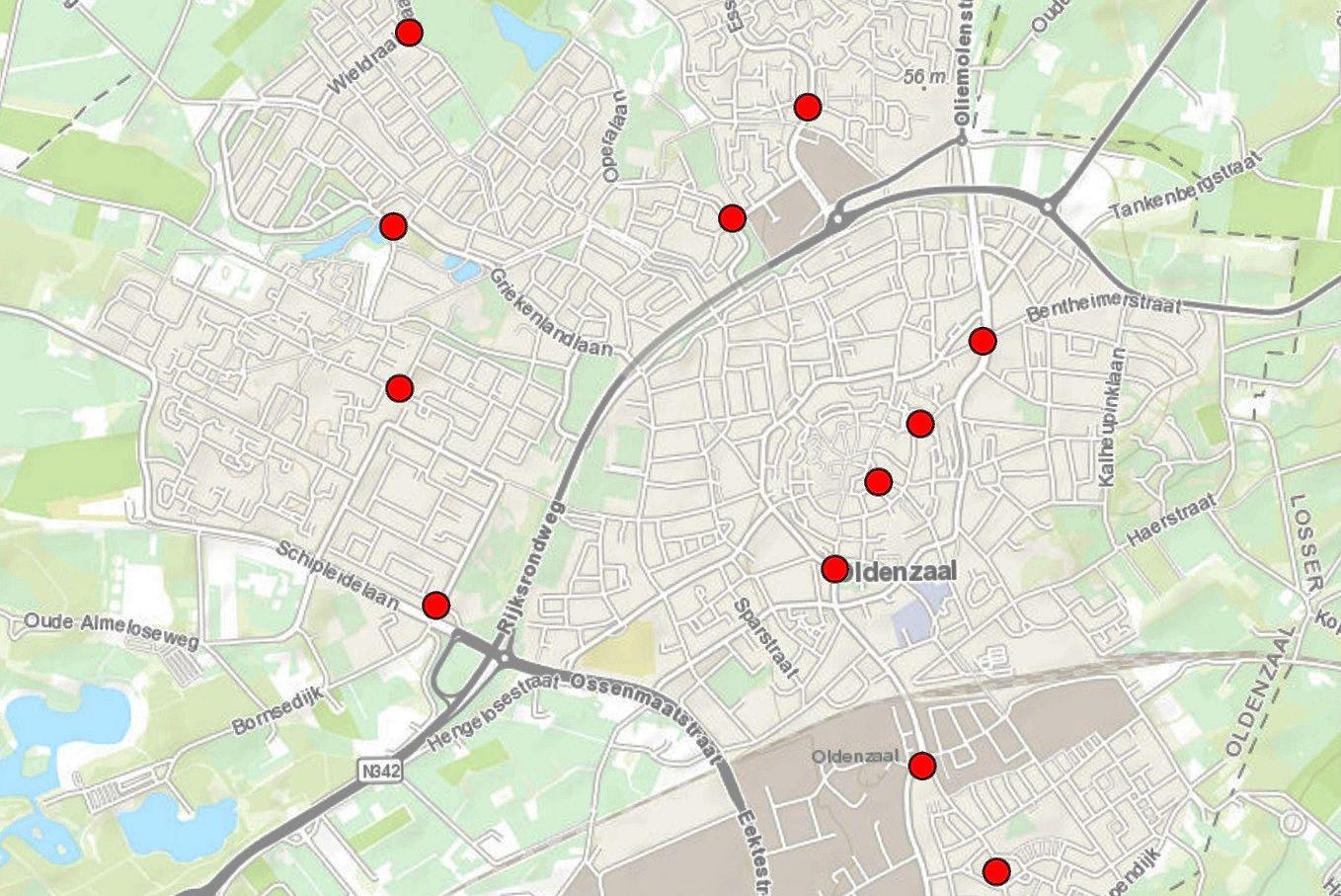 Kaart verkiezingsborden