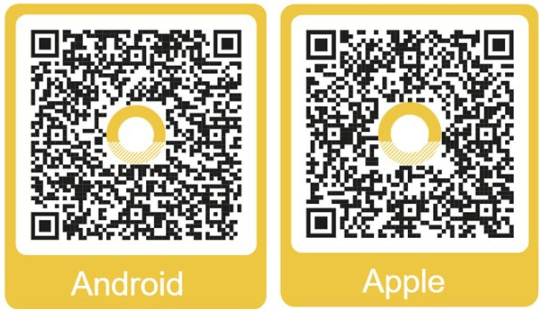 QR codes om de app 'herinrichting Denekamperstraat' te downloaden